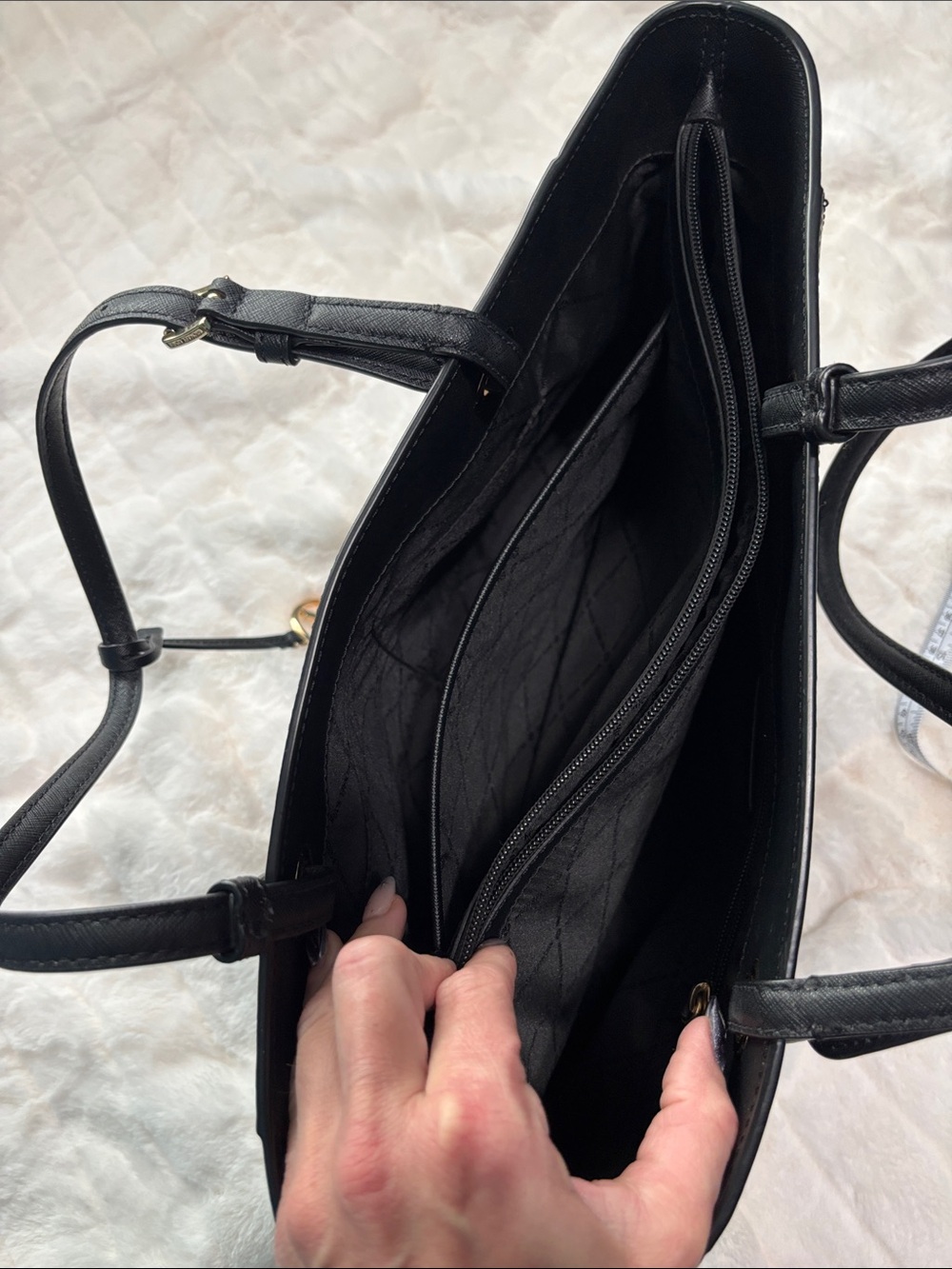 Michael Kors Black Saffiano Tote with Gold Hardware - Picture 7 of 12